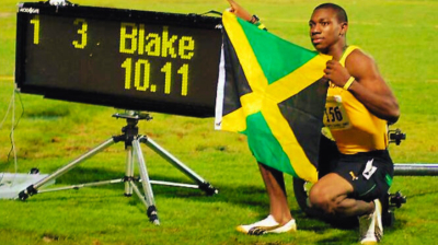 10.11 sec Jamaican Junior Record Run by Blake at CARIFTA Games - Day One